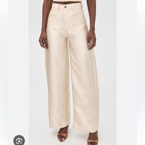 NWT Marques Almeida boyfriend plain drill beige jeans, size UK 6/ US 2